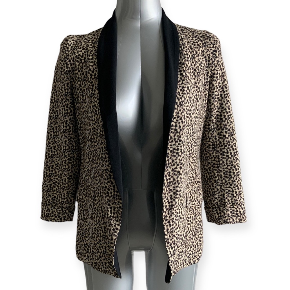Bar III Missoula Open Front Black Combo Capsule Blazer Made in USA Size XS